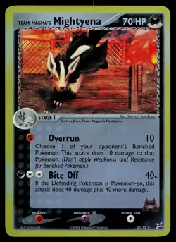 Pokemon Card - Team Magma's Mightyena Team Magma vs Aqua 21/95 Rare Reverse Holo - Image 1