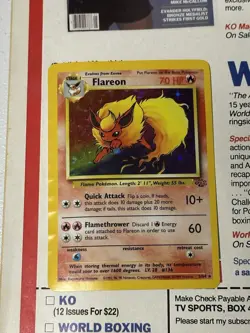 Flareon 3/64 Holo Rare Jungle Pokemon Card Vintage - Image 1