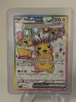 Pokemon TCG Surging Sparks Pikachu EX #219/191 Ultra Rare Full Art Card NM - Image 1