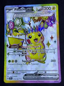 Pokemon TCG Surging Sparks Pikachu EX #219/191 Ultra Rare Full Art Card NM - Image 1