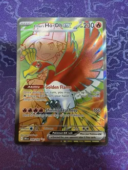 Pokemon TCG Ethan's Ho-Oh EX Ultra Rare Full Art Destined Rivals 209/182 - Image 1