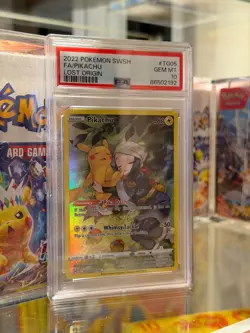 2022 POKEMON SWORD & SHIELD LOST ORIGIN #TG05 FULL ART/PIKACHU PSA 10 - Image 1