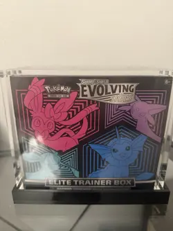 Pokemon TCG Sword Shield Evolving Skies ETB with Acrylic Clear Case Sealed - Image 1