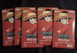 One Piece OP-13 CARRYING ON HIS WILL Sleeved Booster Pack Brand New Sealed X5 - Image 1