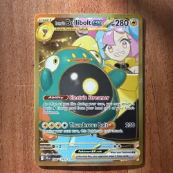 Pokemon TCG GOLD Hyper Rare Iono's Bellibolt EX 188/159 Journey Together NM - Image 1