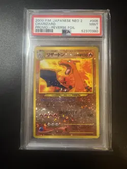 2000 POKEMON JAPANESE NEO 2 PROMO REVERSE FOIL #006 CHARIZARD PSA 9 - Image 1
