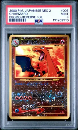 2000 POKEMON JAPANESE NEO 2 PROMO REVERSE FOIL #006 CHARIZARD PSA 9 - Image 1