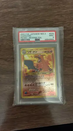 2000 Pokemon Japanese Neo 2 Charizard #006 Japanese Promo-Reverse Foil PSA 9 - Image 1