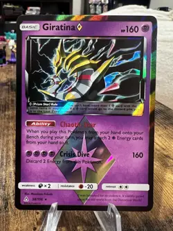Pokemon TCG Giratina Prism Star Holo Rare Ultra Prism Card 58/156 - Image 1