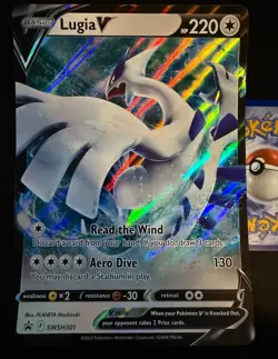 JUMBO Lugia V Holo SWSH301 Oversized Card Pokemon Crown Zenith Black Star Promo - Image 1