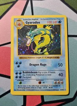 Gyarados - 6/102 - Pokemon Base Set Shadowless Holo Rare Card WOTC NM - Image 1
