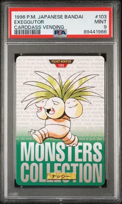PSA 9 Exeggutor #103 Carddass Vending Bandai 1996 Japanese Pokemon Card MINT - Image 1