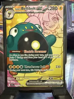 Pokemon TCG Iono's Bellibolt EX Journey Together Ultra Rare Holo Card 183/159 - Image 1