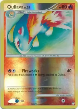 Heavily Played Quilava - 60/123 - Uncommon - Reverse Holo Pokemon Mysterious Tre - Image 1