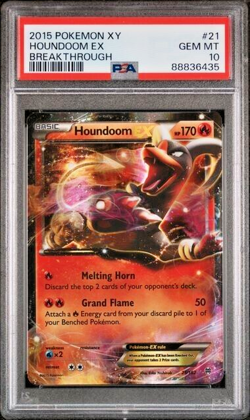 Pokemon PSA 10 Houndoom Ex #21 BreakThrough 2015 English - Image 2