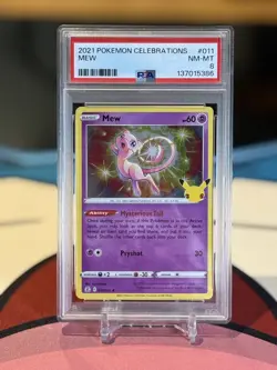 2021 Pokemon Celebrations MEW 011/025 Holo PSA 8 JUST GRADED - Image 1