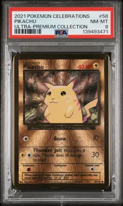 2021 POKEMON CELEBRATIONS ULTRA-PREM COLL #58 PIKACHU PSA 8 - Image 1