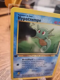 Hypotrempe 49/62 1st Edition (Horsea) French Fossil Vintage Pokemon TCG - Image 2