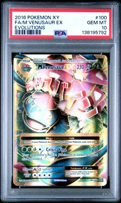 Pokemon M Venusaur EX Full Art 100/108 XY Evolutions #100 PSA 10 - Image 1