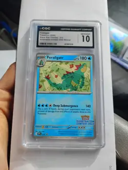 Pokemon TCG Feraligatr SVP 213 Black Star Promo Illustration Contest 2024 CGC 10 - Image 1