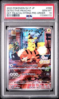 PSA 10 Detective Pikachu Promo 098/SV-P Japanese Pokemon 2023 - Image 1