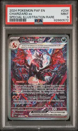 Pokemon 2024 PAF En Paldean Fates Charizard EX Sir 234/091 PSA 9 Mint Rare TCG - Image 1