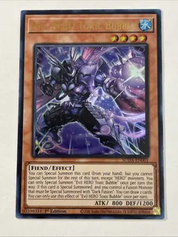 Evil HERO Toxic Bubble SUDA-EN001 Ultra Rare Yugioh Card 1st Edition Mint - Image 1