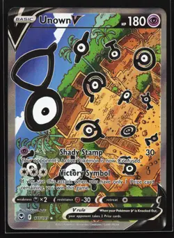 Unown V (Alternate Art) 177/195 SWSH12: Silver Tempest Ultra Rare Pokemon Card - Image 1