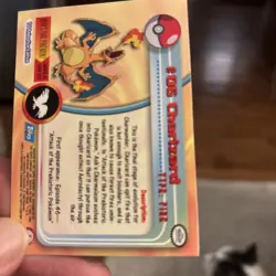 1999 Topps #06 Charizard Holo Foil TV Animation Series 1 Pokemon Blue Logo NM - Image 3