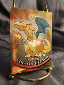 1999 Topps Pokemon TV CHARIZARD #6 Blue Logo 1st Print - Image 3