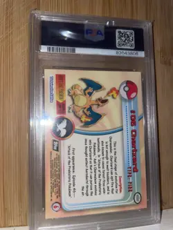 1999 Topps #06 Charizard Holo Foil TV Animation Series 1 Pokemon Black Logo NM - Image 3