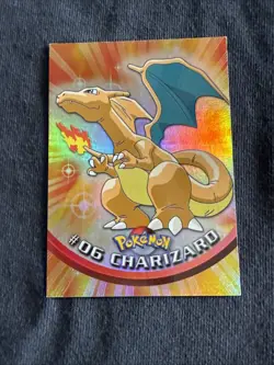 1999 Pokemon Topps TV Charizard Rainbow Foil #6 1st Print Blue Logo - Image 1