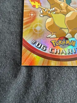 1999 Pokemon Topps TV Charizard Rainbow Foil #6 1st Print Blue Logo - Image 4