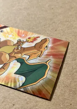 1999 Pokemon Topps TV CHARIZARD Rainbow Foil #6 1st Print Blue Logo - Image 4