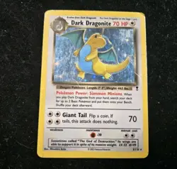 Pokemon Dark Dragonite Team Rocket Holo Rare 5/82 Vintage HP/Damaged - Image 1