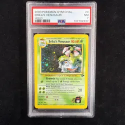 Pokemon TCG Erika's Venusaur Gym Challenge 4 Holo SWIRL Rare - PSA 7 - NEW CERT! - Image 1