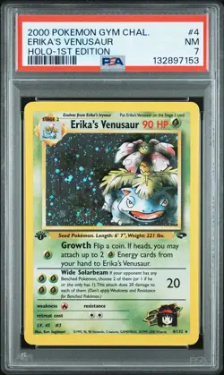 2000 POKEMON GYM CHALLENGE HOLO-1ST ED #4 ERIKA'S VENUSAUR PSA 7 - Image 1