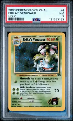 2000 POKEMON GYM CHALLENGE HOLO #4 ERIKA'S VENUSAUR PSA 7 - Image 1