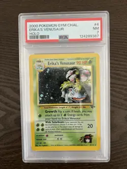 Pokemon Erika’s Venusaur 4/132 Gym Challenge Holo NM PSA 7 - Image 1