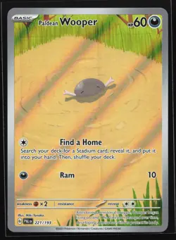 Paldean Wooper 221/193 SV02: Paldea Evolved Illustration Rare Pokemon Card - Image 1