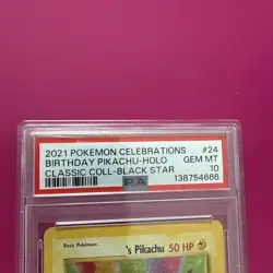 2021 POKEMON CELEBRATIONS CLASSIC COLL #24 BIRTHDAY PIKACHU Black Star PSA 10 - Image 3