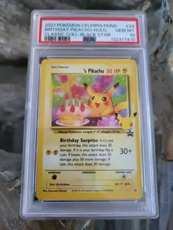 PSA 10 2021 Pokemon Celebrations Birthday Pikachu Holo Classic-Coll Black Star - Image 3
