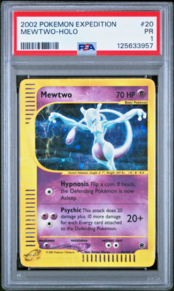 PSA 1 2002 Expedition Mewtwo Holo Foil Rare 20/165 WOTC E-Reader Pokemon - Image 1