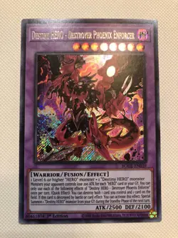 YUGIOH! Destiny HERO - Destroyer Phoenix Enforcer BODE-EN039 Secret Rare 1st NM - Image 1
