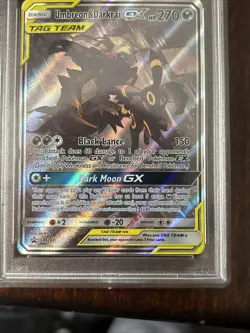 Pokemon Umbreon and Darkrai GX Tag Team Black Star Promo SM241 Jumbo Card PSA 8 - Image 4