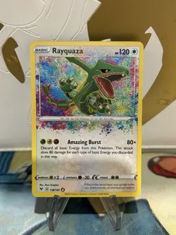 Rayquaza 138/185 Pokemon Vivid Voltage Sword & Shield Amazing Rare Card NM - Image 1