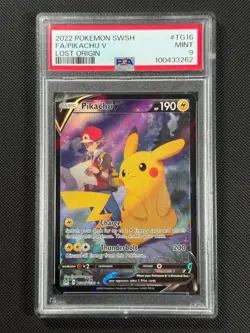 Pokemon Cards Pikachu V Tg16/Tg30 PSA 9 Lost Origin Trainer Gallery Swsh11 Holo - Image 1