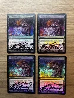 4x CABAL THERAPY SIGNED RON SPENCER FRIDAY NIGHT MAGIC mtg Magic The Gathering - Image 1