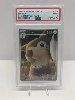 PSA 9 Furret #168/159 Pokemon Journey Together Illustration Rare Holo 2025 - Image 1