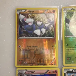 Pokemon TCG Drilbur Weedle Pyroar Scraggy Holo Lot 4 English Cards LP/MP - Image 2